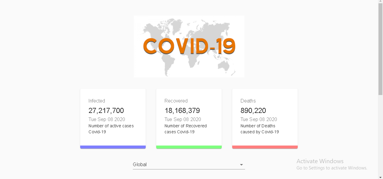 Corona Virus Tracker Web App